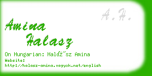 amina halasz business card